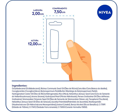 Nivea Hidratante Labial Pérola Shine 4,8 G