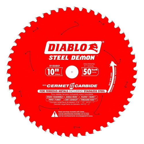 Disco Sierra Diablo Por Freud D1050cf Ø254 50d E25 Metales