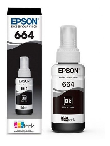 Botella De Tinta Original T664 Negra  Epson L120 L200 L210 