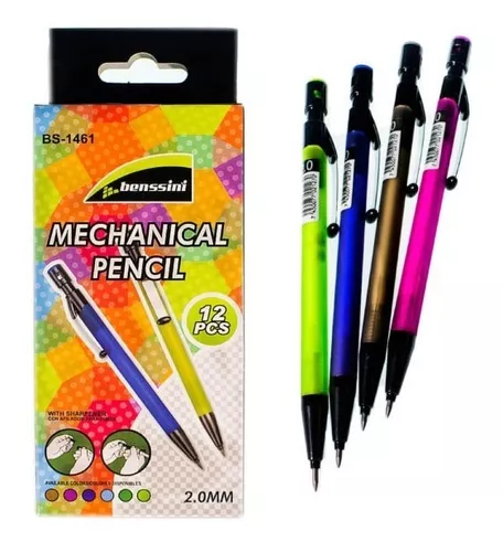 Starplast PORTAMINAS RETRACTIL + MINAS Minas de grafito punta cónica 2mm,  con antideslizante y clip de metal - PACK 2 SURTIDO : : Oficina y  papelería