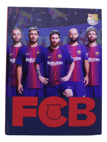 Cuadernos Tapa Dura 16x21 48 Hjs Rayas Barcelona Futbol Club