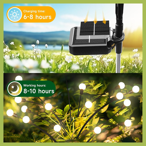 Luces Solares De Jardín Luz Solar Oscilante Mejorada, Bala