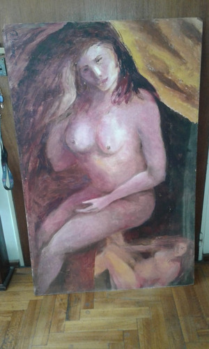 Oleo S/hardboard De Lubrano Mujer Desnuda 118x77 Cm