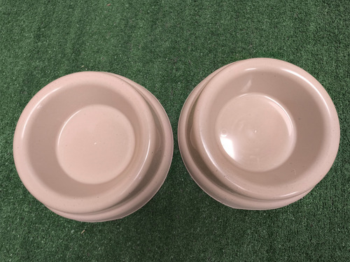 2pz Plato Comedero Para Perro Gato Mascota Plastic Trends Pk Color Ivory