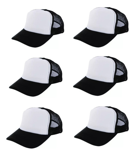 Pack De 6 Gorros Para Sublimación, Estampado, Unisex Negro 