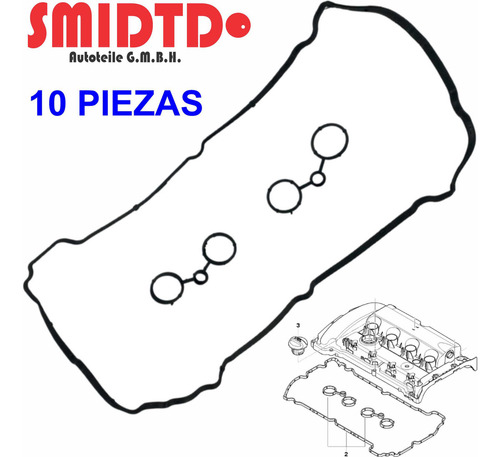 10 Juntas Tapa Punterias Mini Cooper Conver S Jcw 11-15 R57n