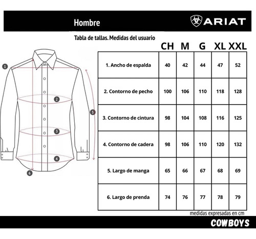 Camisa Estilo Ariat Combinada Hombre
