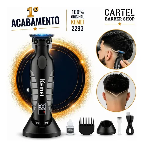 Kemei Cortador De Cabelo Acabamento Barbeador Pezinho Kemei Km-2293 R