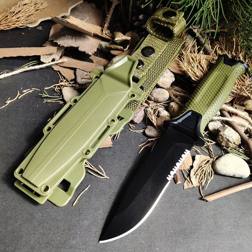 Faca Strongarm Coyote Brown Green Serrilhada Tática Fulltang