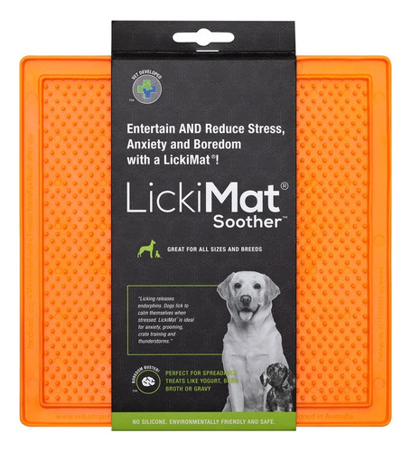 Plato Para Perros Lickimat Soother. Color Naranja