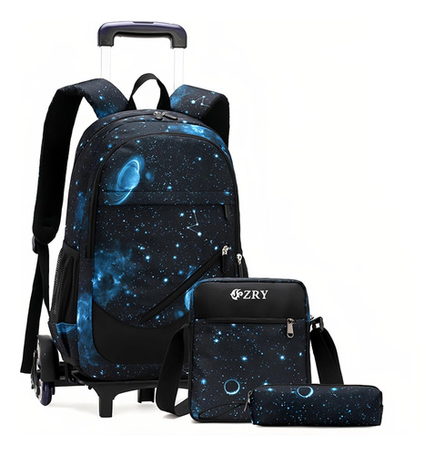 Mochila Negra Galaxy Para Escuela Secundaria, 3 Piezas, Enro