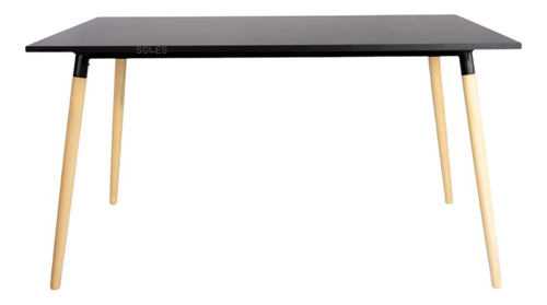 Combo Mesa Kaunas + 6 Sillas Tulip Combo Nórdico 120 Cm Blanco/negro Liso
