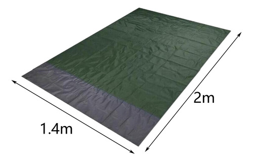 Manta De Picnic De Bolsillo Compacto Plegable Verde Oscuro