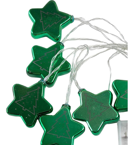 Cadena De Estrellas De Navidad, Adorno De Navidad Verde
