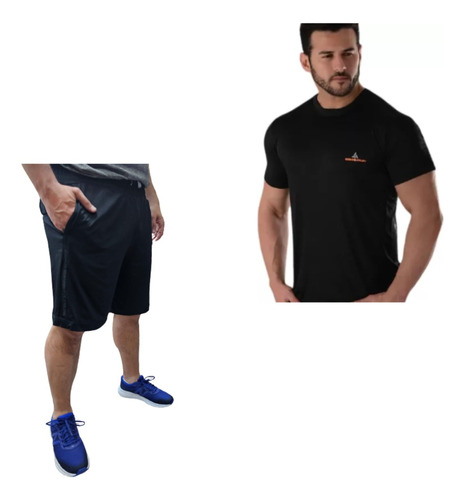 Bermuda De Lycra Hombre + Remera Deportiva Dry Fit Ng Rmdf