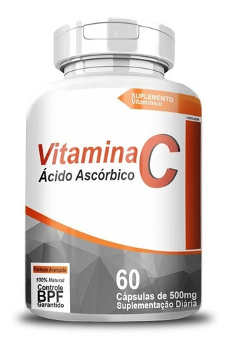 Vitamina C Revestida  500mg  60 Cápsulas
