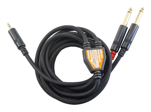 Cable Profesional Plug Spica Estéreo A Doble 1/4 Mono 1,8 Mt