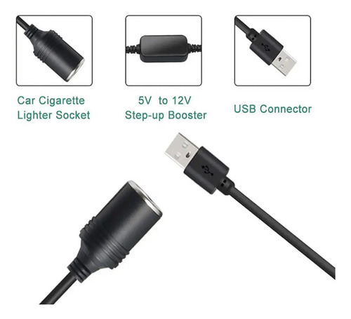 2 Conectores Usb De 5 V A 12 V Para Encendedor De Coche, Mac