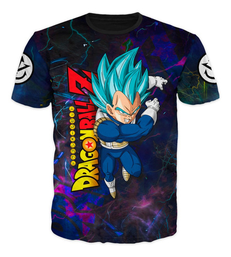 Camiseta Dragon Ball Z Vegeta Full Adultos / Niños Ref.26