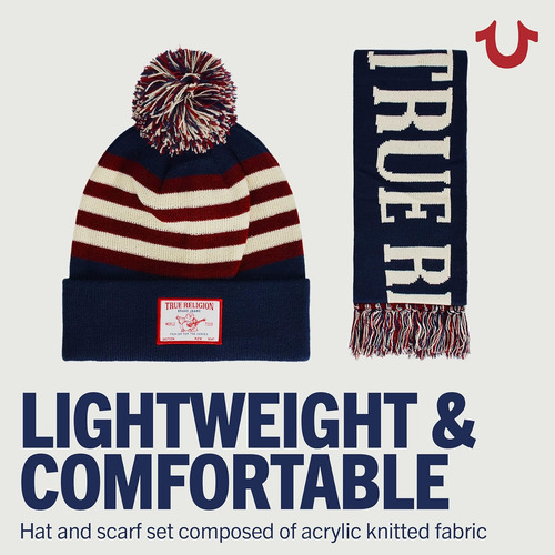 True Religion Conjunto De Gorro Y Bufanda Para Mujer, Gorro