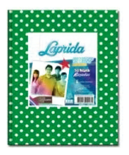 Cuaderno Laprida Tapa Carton Dura X50 Hojas Rayadas Lunares Color Verde