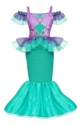 Disfraz De Princesa De Sirena Para Niña  Vestido De Ariel  D