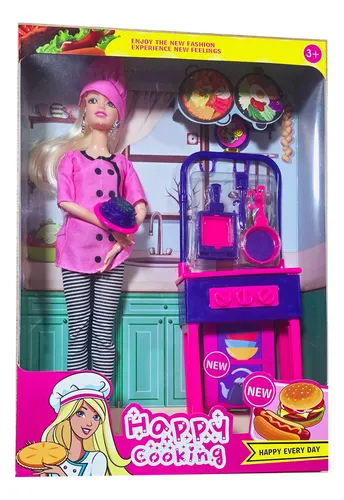 Muñeca Vestido Accesorios Cocina Chef Juguete Niñas