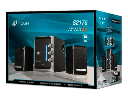Home Theater 2.1 Noga Net S2176 50 Watts Pc Tv Dvd Celulares Color Negro
