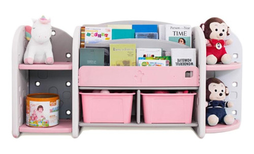 Mueble Infantil Organizador De Juguetes 163x80 Cms.- Rosado