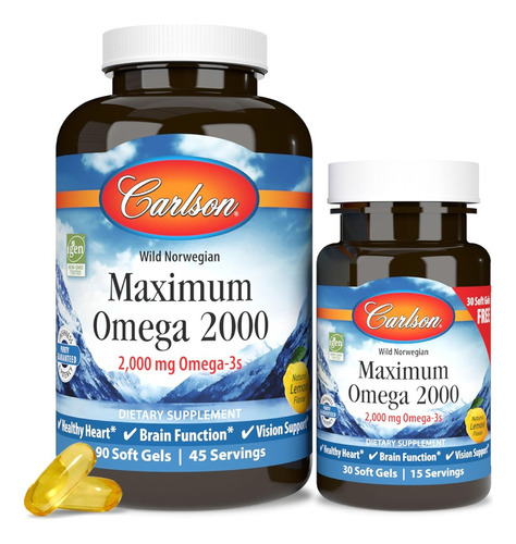 Máximo Omega 2000 Mg Carlson 90 Cápsulas