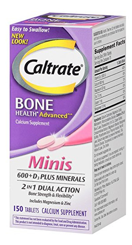 Suplemento Caltrate Minis 600 Plus D3 De Cálcio 150 Comprimi