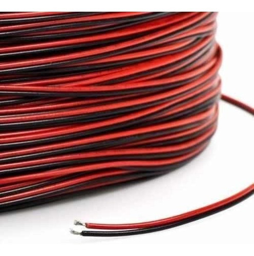 10 Metros Cabo Flat 2 Vias 22awg - Preto E Vermelho