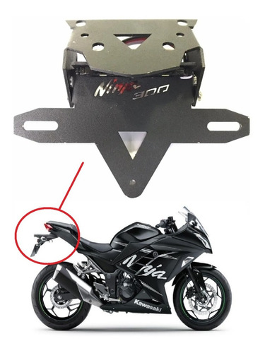 Kawasaki Ninja 300 14-17 Eliminador Rabeta Suporte Placa+led