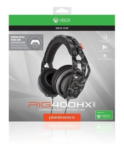 Auriculares para juegos Plantronics para Xbox, Rig 400hx, color camuflaje, negro