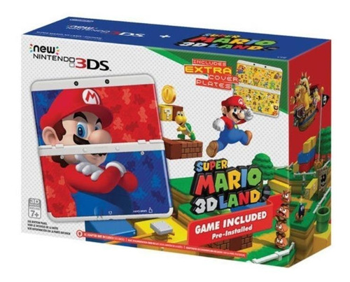 Nintendo New 3DS Super Mario 3D Land Edition color  blanco, azul y rojo