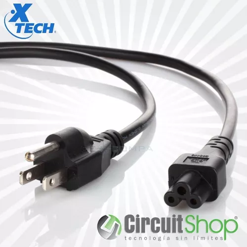 Cable de corriente para cargador de portátil / laptop tipo trébol -  Tecnopura