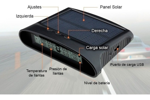 Imagen 4 de 9 de Tpms Monitoreo Sensor Presion Llantas Con Monitor Universal
