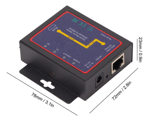 Z Convertidor Rs232 A Ethernet Rj45 10/100m, Velocidad De