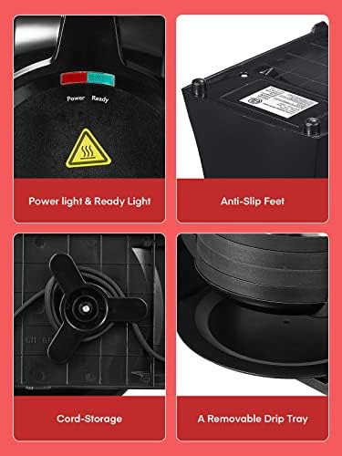 Waffle Maker, Waffle Belga Waffle De Hierro 180° Flip Waffle