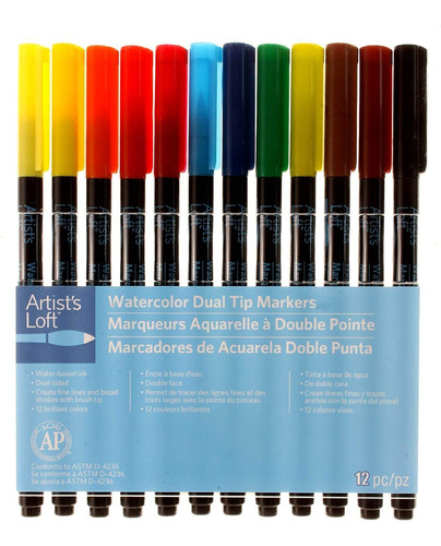 Set De Marcadores Artist's Loft Acuarela 12 Colores 2 Pun...