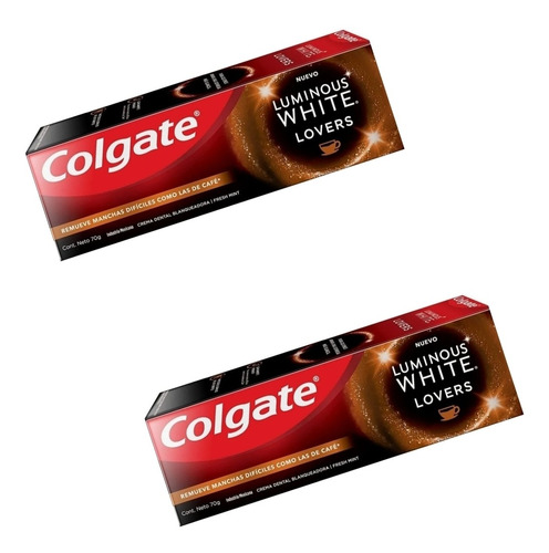 Set Colgate Lovers Pasta Dental Remueve Manchas Café 2pzas