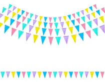 Comprar Papel Picado Banderines Lisos De Plastico, Tonos Pastel, Paq