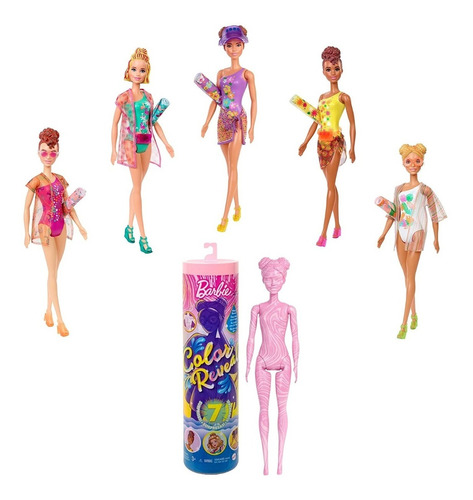 Barbie Color Reveal Cambia Color  Rosa Claro  7 Sorpresas 