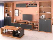 Comprar Combo Mesa Tv + Mesa Ratona + Repisa + Biblioteca Modular