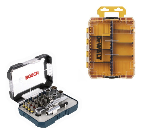 Juego De Puntas Bosch (26 Pz)+estuche Mediano Dewalt (combo)