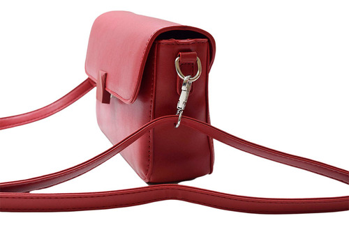 Bolsa Crossbody Color Rojo Liso Correa Desmontable