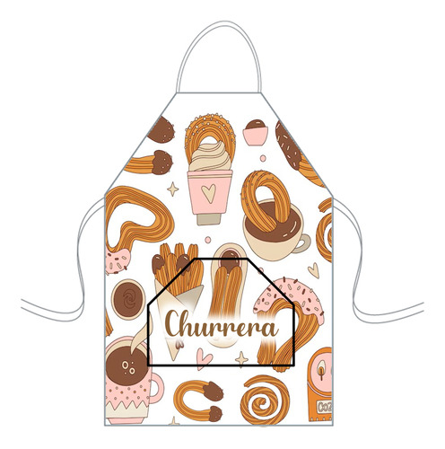 Delantal Cocina Mediano Para Niños Mini Chef Personalizado Churros 1 Personalizado