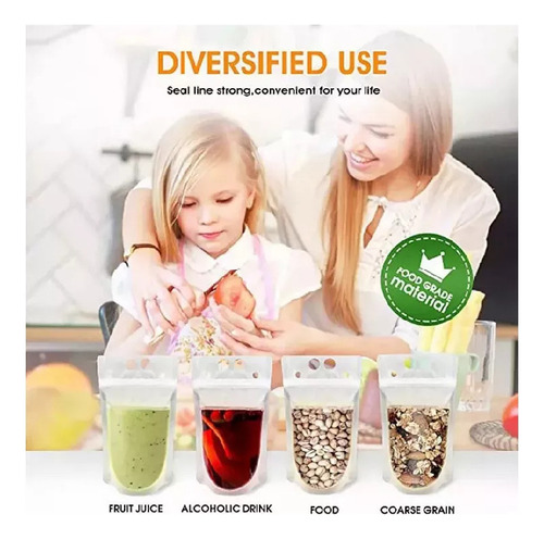 Bolsa De Bebida Desechable Transparente De 100 Piezas Con