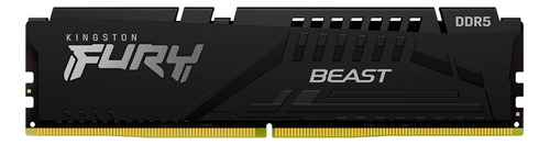 Memoria RAM Fury Beast DDR5 gamer color negro 32GB 2 Kingston KF548C38BBK2-32