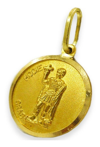 Medalla Oro 18k San Expedito Dije 1.5 Grs Grabado Incluido Color Dorado